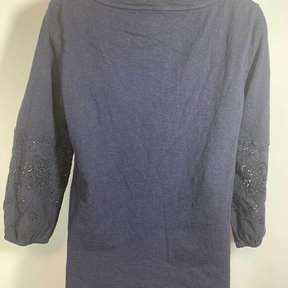 Talbots 3/4 Eyelet detailed Sleeve Blouse - Picture 5 of 6